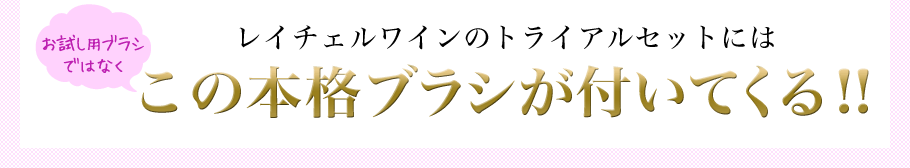 レイチェルワインのトライアルセットにはこの本格ブラシが付いてくる!!